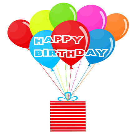 Birthday balloons on isolated backgroundのイラスト素材