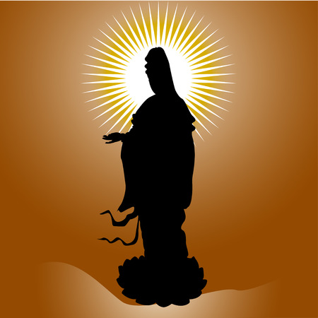 Black buddha silhouetteのイラスト素材