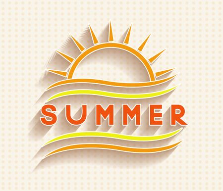 Retro summer holidays  labels and signs Vector illustration design elements.のイラスト素材
