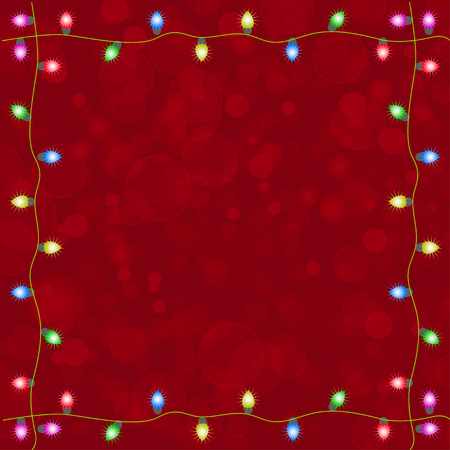 Merry christmas with Colourful Glowing Christmas Lightsのイラスト素材