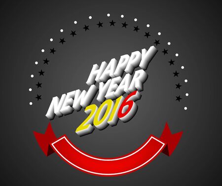 Happy New Year 2016 greeting card
