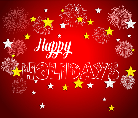 Happy Holidays  illustration for holiday design, party poster, greeting card, banner or invitation.のイラスト素材