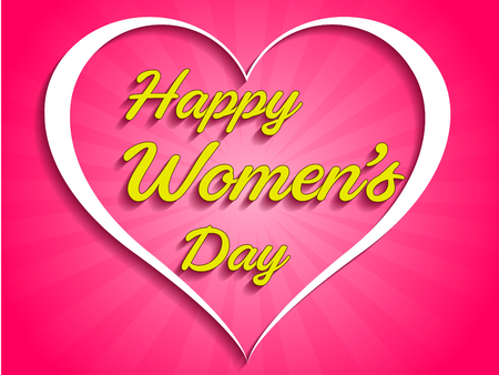 Happy Women's Day celebrations concept with stylish pink textのイラスト素材