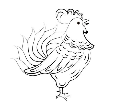 Cartoon rooster. Isolated object for design elementのイラスト素材