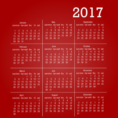 Calendar for 2017のイラスト素材