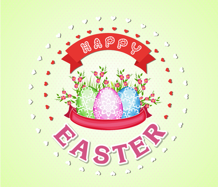 Happy easter greeting card illustrationのイラスト素材