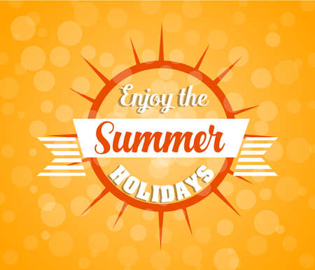 Summer design elements and typography design. Retro and vintage templatesのイラスト素材