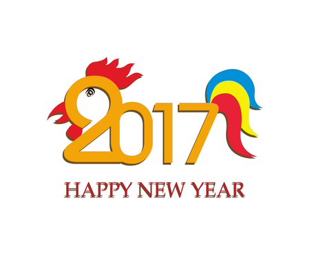 Happy New Year 17 Year Of Roosterのイラスト 素材 ストックフォト 写真素材のstock Foto ストックドットフォト