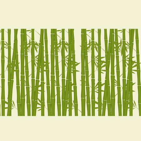 bamboo stems with leaves on white backgroundのイラスト素材
