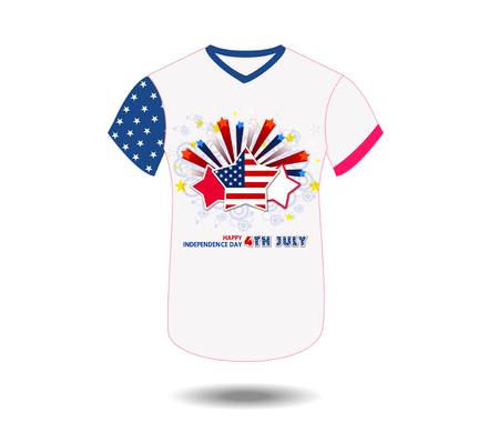 Design t-shirt United States of America for happy independence day 4th of julyのイラスト素材