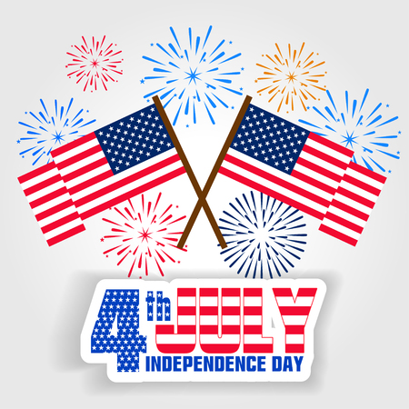 Fireworks background for USA Independence Day. Fourth of July celebrateのイラスト素材