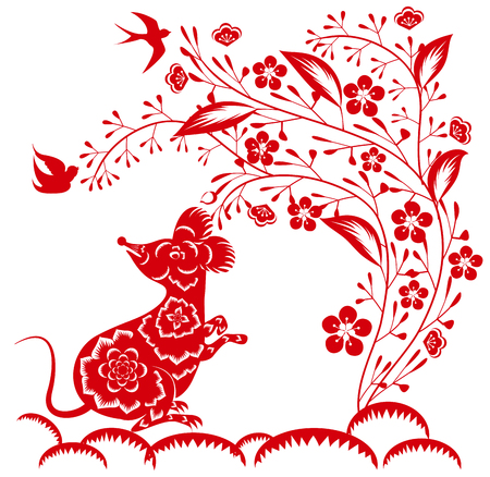 Happy New Chinese Year 2020 year of the Rat - year of the mouseのイラスト素材