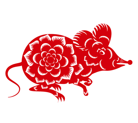 Happy New Chinese Year 2020 year of the Rat - year of the mouseのイラスト素材