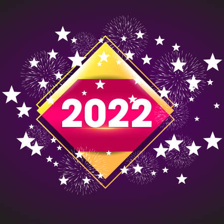 Happy New Year 2022 Lettering . Holiday Vector Illustration.