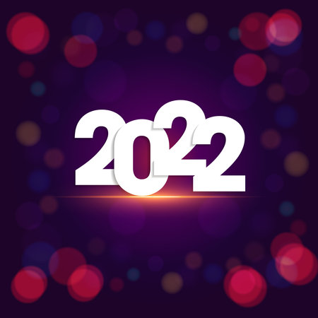 Happy New Year 2022 Lettering . Holiday Vector Illustration.のイラスト素材
