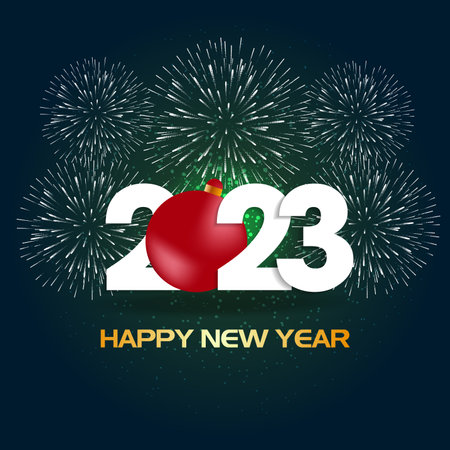 Happy New Year 2023 Greeting Card Holiday Vector Illustration.のイラスト素材