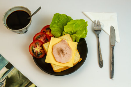 a scientific meal consisting of deli sandwiches, cheese and coffee cans