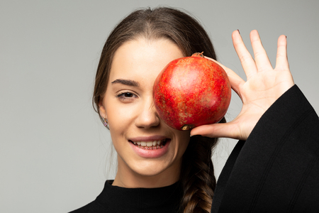 Beauty portrait of a pretty young girl with natural makeupの写真素材