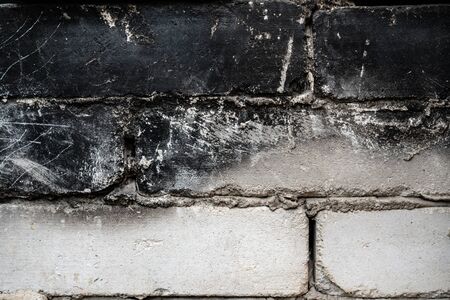 Black and white old vintage brick background, texture