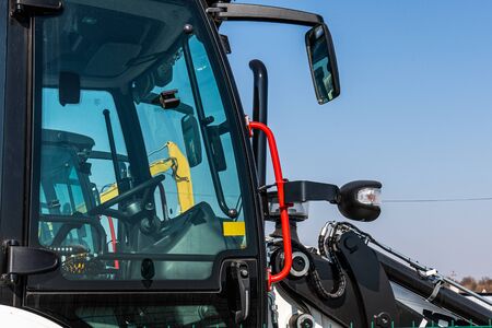 Close up photo of a new tractor cabin