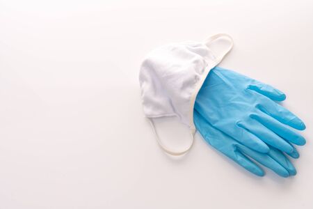 Filtering antiviral safety face masks. Protect yourself against flu and coronavirus, pollution. Stop...