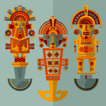 Inca ceremonial knifes. Tumi. Vector illustrationのイラスト素材