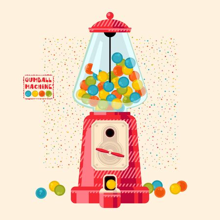 Gumball machine. Vector illustrationのイラスト素材