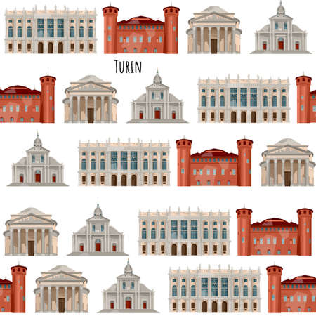 Sights of Turin, Italy.のイラスト素材