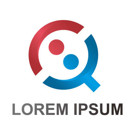 letter Q logo. Q company logo. recruitment logo. search job logo.のイラスト素材