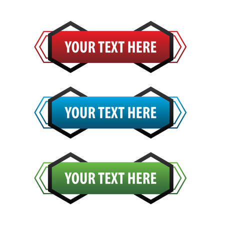 banner set, text box, title box, speech text, speech title, frame text, frame title, text border, title borderのイラスト素材