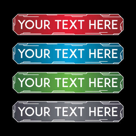 banner set, text box, title box, speech text, speech title, frame text, frame title, text border, title borderのイラスト素材