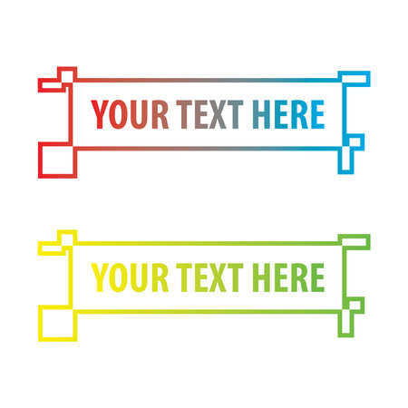 banner set, text box, title box, speech text, speech title, frame text, frame title, text border, title borderのイラスト素材