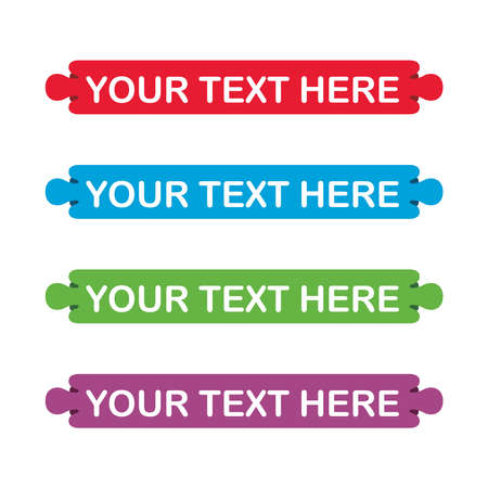 banner set, text box, title box, speech text, speech title, frame text, frame title, text border, title borderのイラスト素材