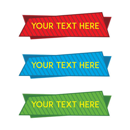 banner set, text box, title box, speech text, speech title, frame text, frame title, text border, title borderのイラスト素材