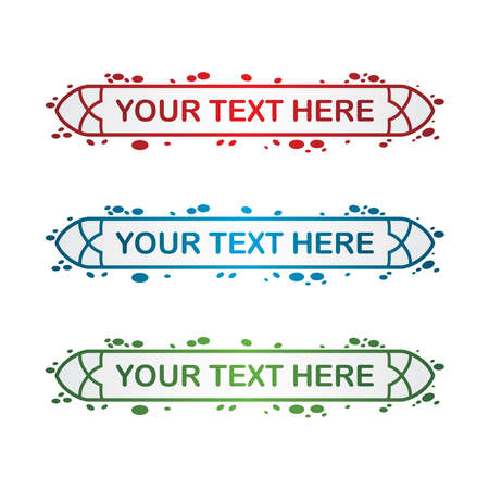 banner set, text box, title box, speech text, speech title, frame text, frame title, text border, title borderのイラスト素材