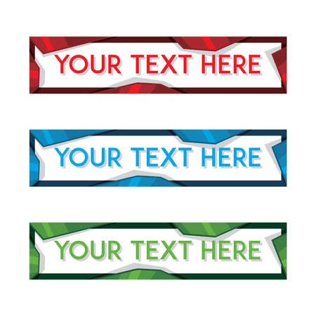 banner set, text box, title box, speech text, speech title, frame text, frame title, text border, title borderのイラスト素材