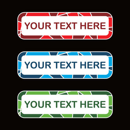 banner set, text box, title box, speech text, speech title, frame text, frame title, text border, title borderのイラスト素材