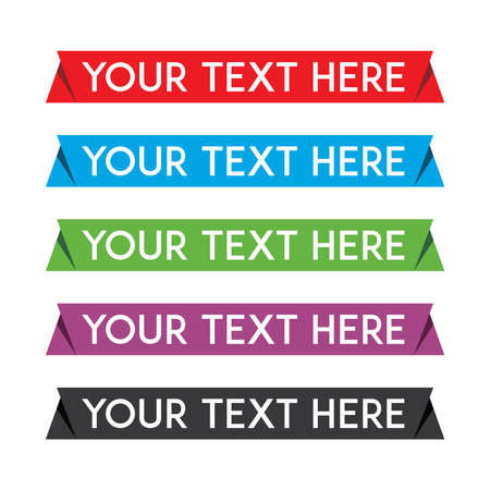 banner set, text box, title box, speech text, speech title, frame text, frame title, text border, title borderのイラスト素材