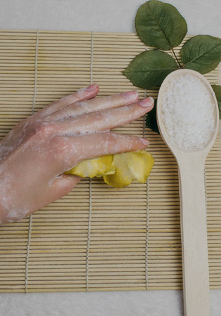 Woman's hand careの写真素材