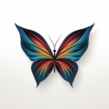 Abstract butterfly on a white background.の写真素材