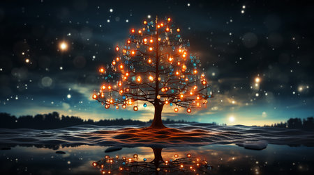 Tree of life, 3d rendering. Computer digital drawing. Mixed mediaの写真素材