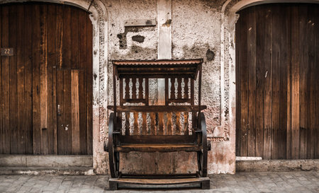 chair between doorsの写真素材