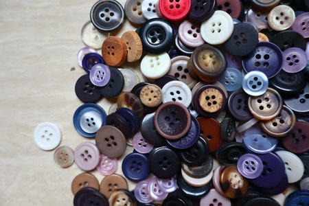 Vibrant Array of Sewing Buttons in Assorted Colors Creating Colorful Mosaic
