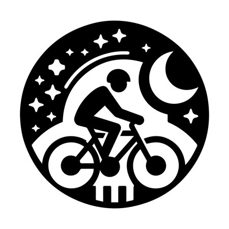 A simple by cycle silhouette icon with white backgroundのイラスト素材