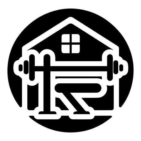 A GYM silhouette icon with white backgroundのイラスト素材