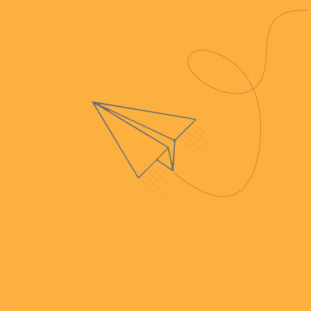 Paper Airplane Line Icon Designのイラスト素材