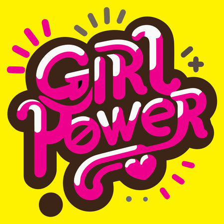 Girl Power Typographic Designのイラスト素材