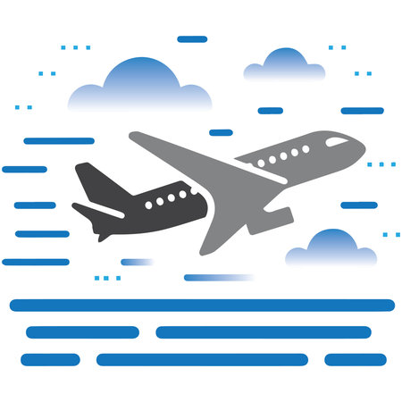 A airplane silhouettes on white background.のイラスト素材