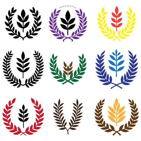 laurel wreath isolated silhouette vectorのイラスト素材