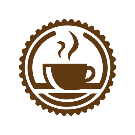 Coffee cups and beans icons silhouette vectorのイラスト素材